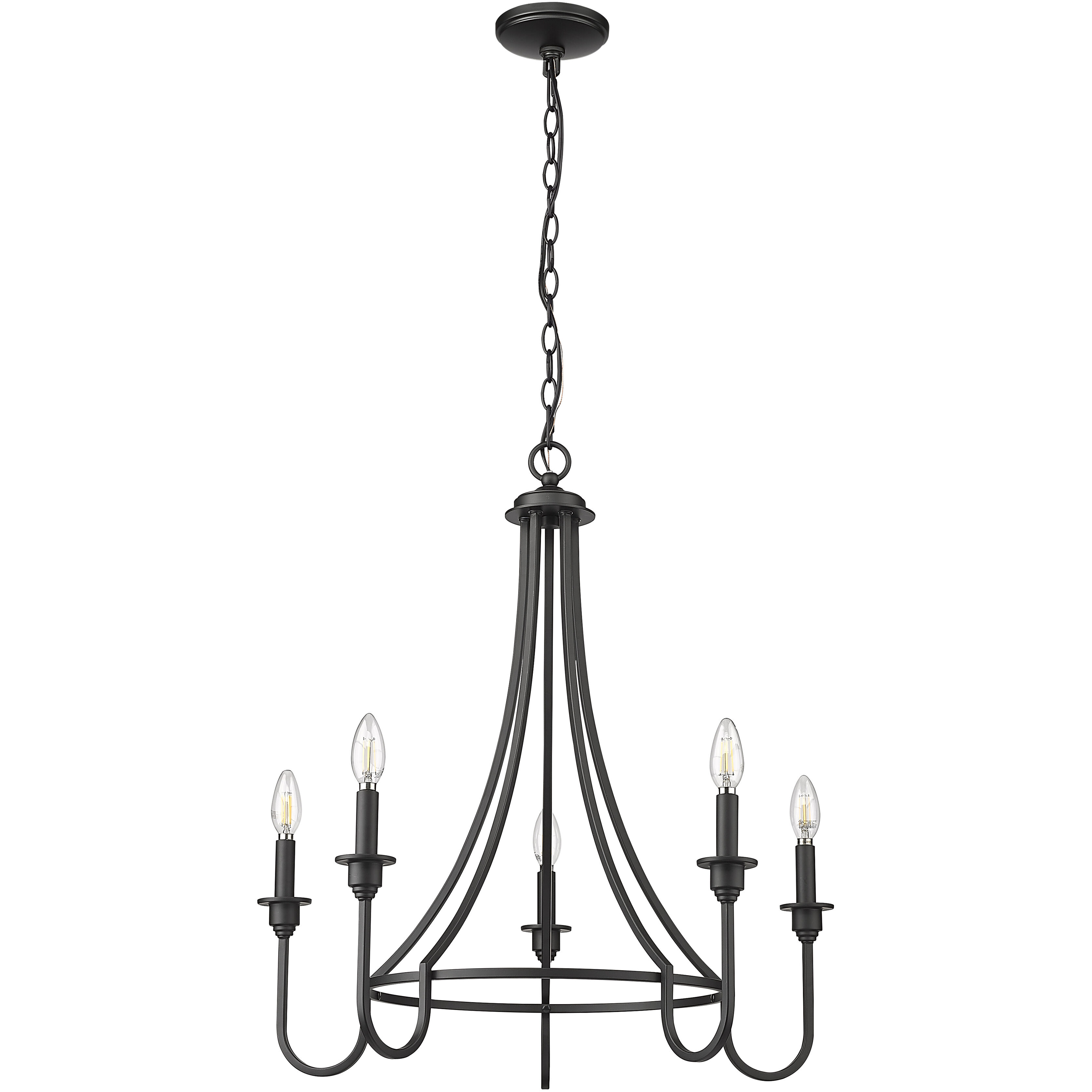 Artemis 5 Light 26.25 inch Matte Black Chandelier Ceiling Light